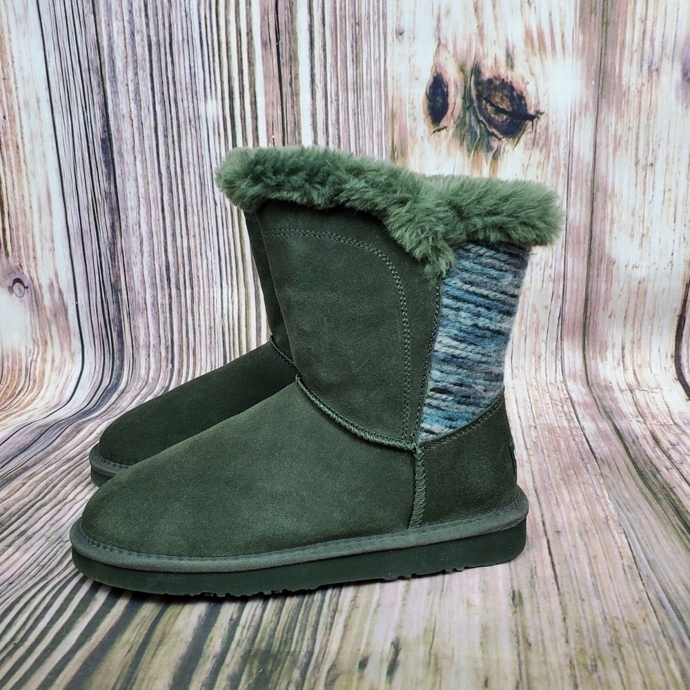 Lamo Forest Green Water Resistant Suede Boots